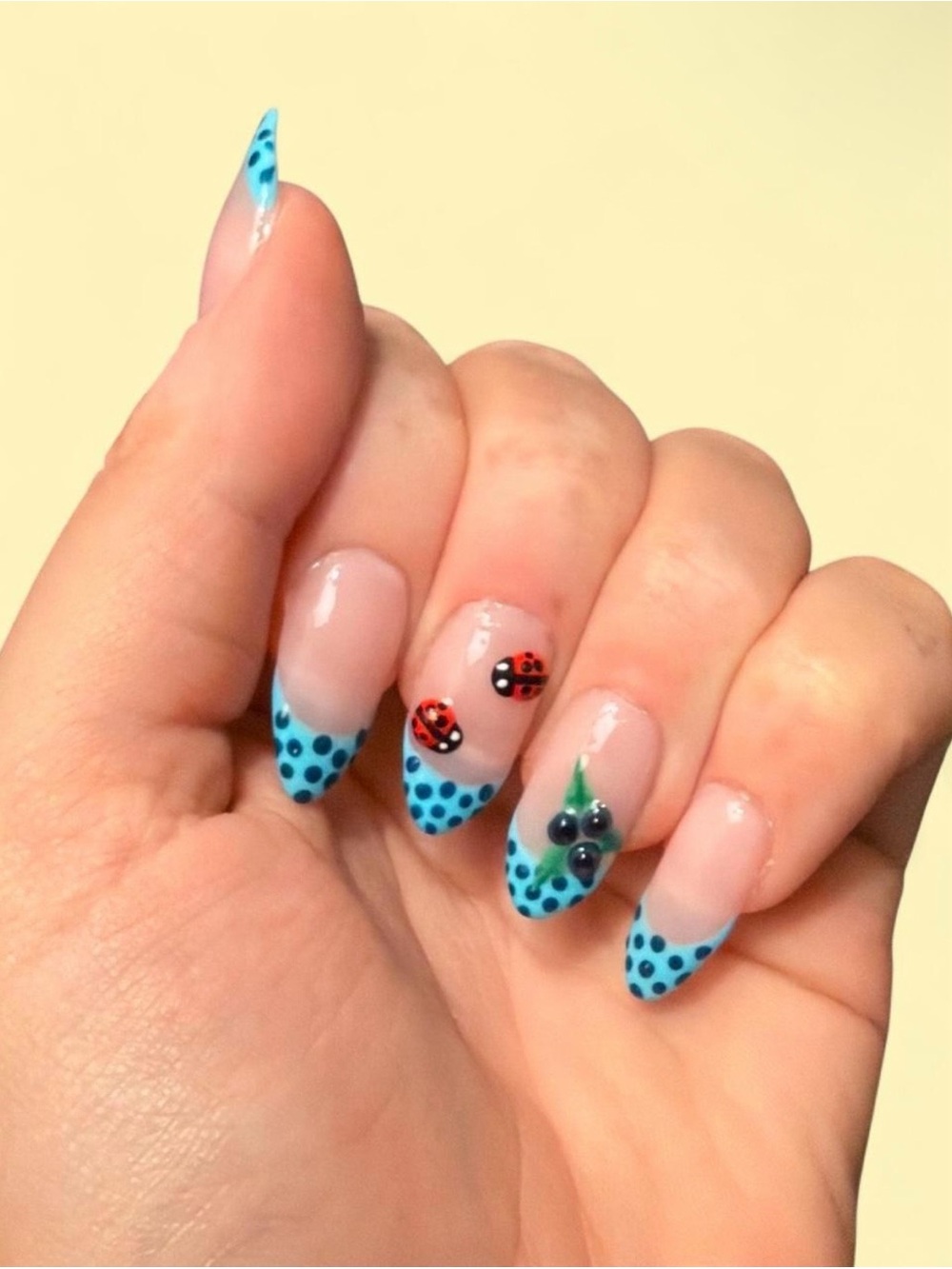 Blue Polka Dot Press Ons